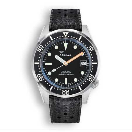 Squale Classic COSC 1521COSCL.HT Automatic Black Dial 316L Stainless Steel Case 500M Men's Diver Watch - Made in Switzerland