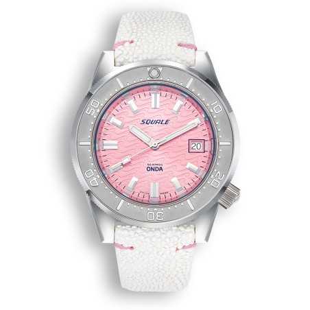 Squale 1521 Onda Pink 1521PK Automatic Pink Dial 316L Stainless Steel Case 500M Men's Diver Watch - Made in Switzerland