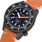 Squale 1521 Pvd Leather 1521PVD.PC Automatic Black Dial Stainless Steel Case 500M Men's Diver Watch - Made in Switzerland