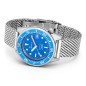 Squale 1521 Blue Blasted Mesh 1521BLUEBL.ME20 Blue Dial Stainless Steel 500M Diver Men's Watch - Made in Switzerland