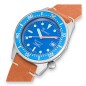 Squale 1521BLUEBL.PC Blue Dial 316L Stainless Steel Leather Strap 500M Men's Diver Watch - Made in Switzerland