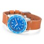 Squale Ocean Leather 1521OCN.PC Blue Dial Stainless Steel Leather Strap 500M Diver Men's Watch - Made in Switzerland
