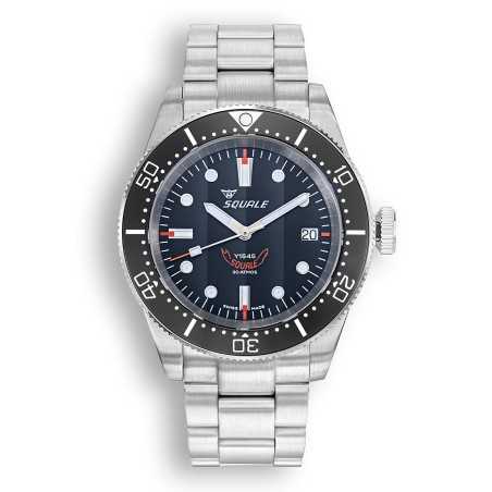 Squale 1545BKBKC.AC Automatic Black Dial 316L Stainless Steel 300M Men's Diver Watch - Made in Switzerland