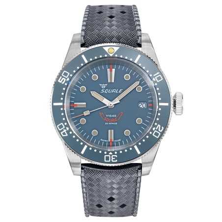 Squale 1545GG.HTG Automatic Gray Dial 316L Stainless Steel Rubber Strap 300M Men's Diver Watch - Made in Switzerland