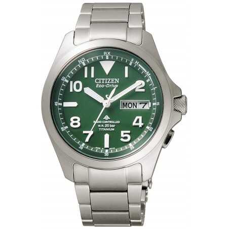 Citizen Promaster Land PMD56-2951 Eco-drive Radio-Controlled Green Dial Day and Date Display Titanium Men's Watch - JDM Model
