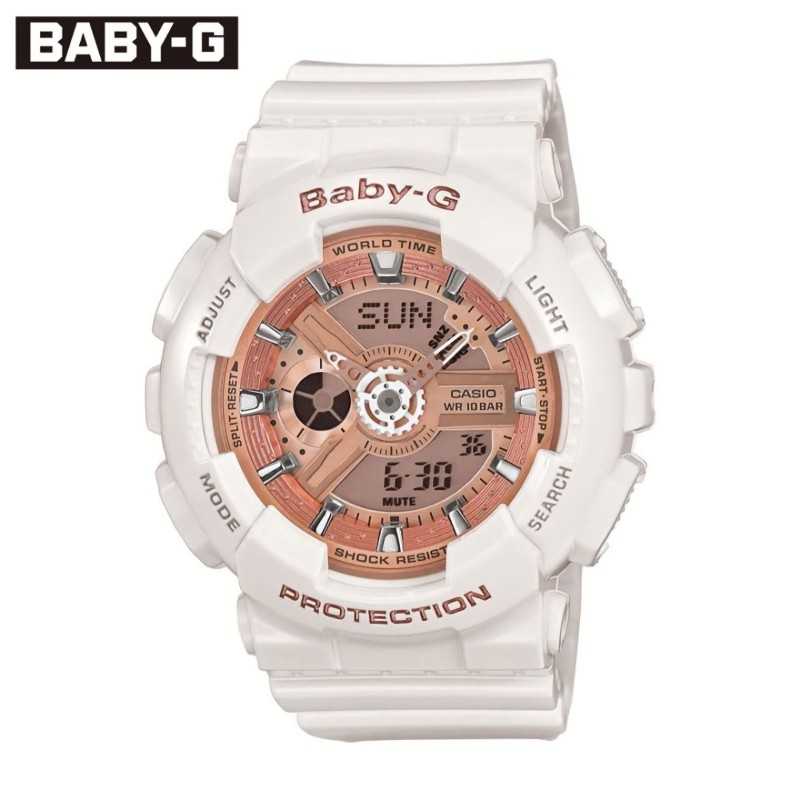 Casio Baby-G BA-110-7A1 Shock Resistant White Rose Analog Digital 100M Women's Watch