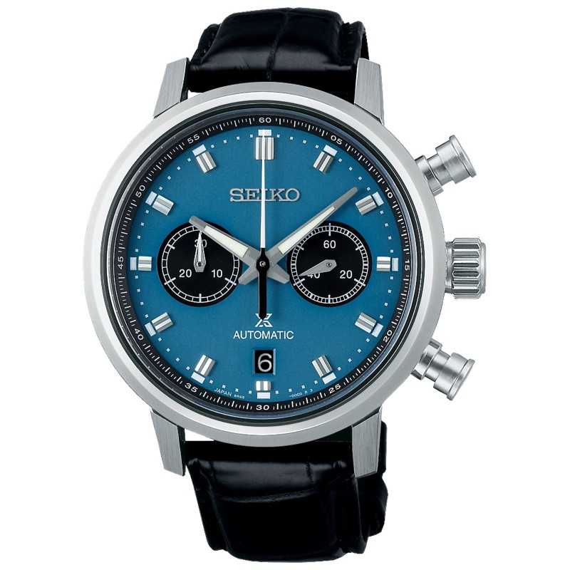 Seiko Prospex Speedtimer SBEC011 SRQ039J1 34 Jewels Automatic Blue Panda-Style with Black Dial Chronograph Men's Watch