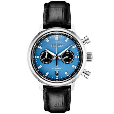 Seiko Prospex Speedtimer SBEC011 SRQ039J1 34 Jewels Automatic Blue Panda-Style with Black Dial Chronograph Men's Watch