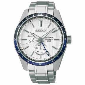 Seiko Presage SPB269J1 Zero Halliburton Sharp Edged Series Automatic GMT White Dial Stainless Steel Men's Watch - Limited 2000