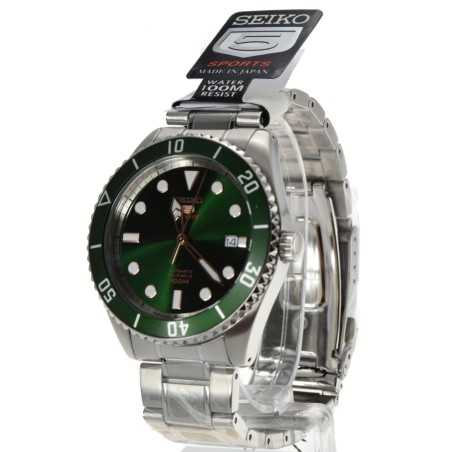 Seiko 5 Sports SRPB93J1 SRPB93J Automatic 23 Jewels Green Dial Stainless Steel Men's Watch - Made in Japan