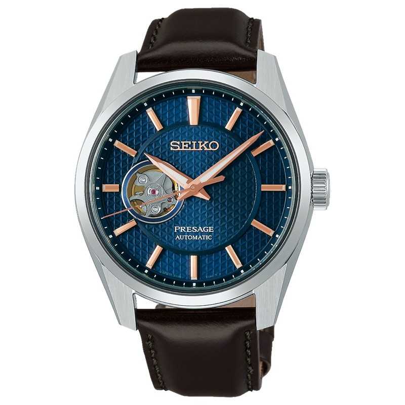 Seiko Presage Sharp Edged SPB311J1 Open Heart Aisumi Blue Dial Automatic Men's Watch - Made in Japan