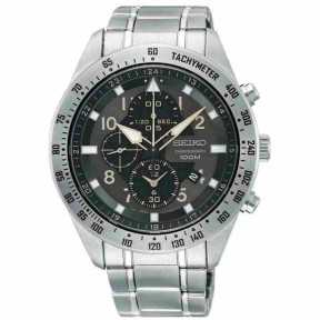 Seiko Criteria SNDH31P1 Gray Dial Chronograph Stainless Steel Case and Strap Men's Quartz Watch