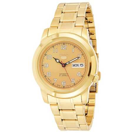Seiko 5 SNKK38J1 21 Jewels Automatic Date and Day Display Gold Dial Stainless Steel Men's Watch - Made in Japan