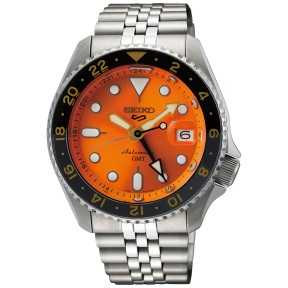 Seiko 5 Sports SSK005K1 'Mikan Orange' 42.5 mm GMT 24 Jewels Automatic Orange Dial Stainless Steel Men's Watch