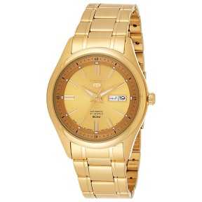 Seiko 5 SNKN96J1 21 Jewels Automatic Date and Day Display Gold Dial Stainless Steel Men's Watch Made in Japan