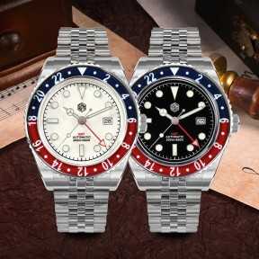San Martin SN0005-GMT-4 25 Jewels Automatic 316L Stainless Steel 40mm 20 ATM Men's Diver Watch