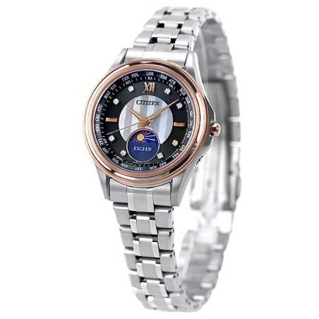 Citizen Exceed EE1014-70F Photovoltaic Eco-Drive Black / Blue Dial Titanium Women's Watch - 45th Anniversary Limited 300 pcs