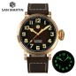 San Martin SN095-Q-DA 22 Jewels Automatic Gradient Brown Dial 45mm 10 ATM CuSn8 Bronze Men's Pilot Watch