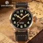 San Martin SN095-Q-DA 22 Jewels Automatic Gradient Brown Dial 45mm 10 ATM CuSn8 Bronze Men's Pilot Watch