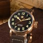 San Martin SN095-Q-DA 22 Jewels Automatic Gradient Brown Dial 45mm 10 ATM CuSn8 Bronze Men's Pilot Watch