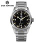 San Martin SN0113-G 1957 Retro 24 Jewels Automatic Matte Black Dial 316L Stainless Steel 38mm 10 ATM Men's Tool Watch