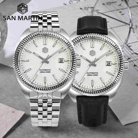 San Martin SN0069-G 22 Jewels Automatic 316L Stainless Steel Case Carving Bezel 40mm 10ATM Men's Sport Watch