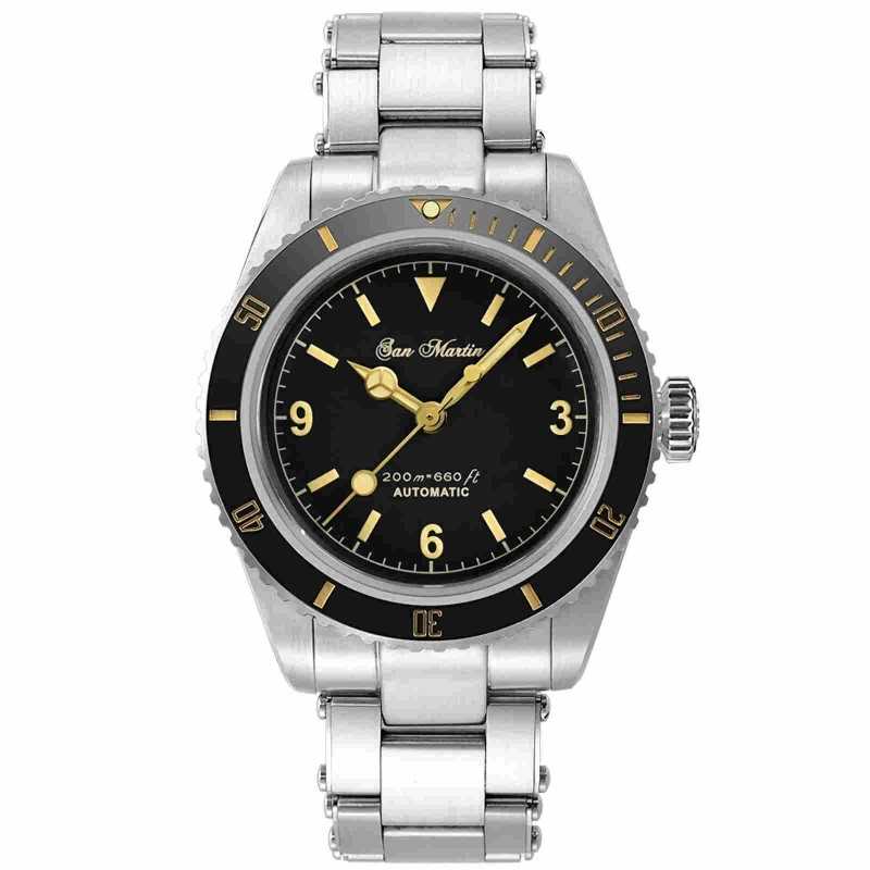 San Martin SN004-G V2 6200 Retro Water Ghost 22 Jewels Automatic 316L Stainless Steel 38mm 20ATM Men's Diver Watch