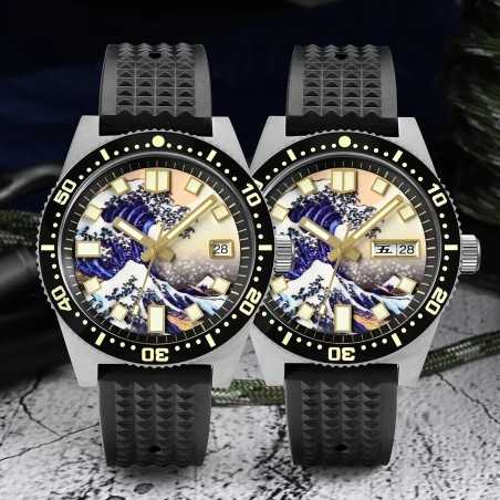 San Martin SN0007-G-V3 62MAS Diver Kanagawa Surfing Dial 40mm 20ATM Men's Diver Watch