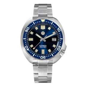San Martin SN047-G-B Turtle Diving 24 Jewels Automatic Enamel Dial 316L Stainless Steel 44mm 20 ATM Men's Diver Watch