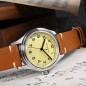 San Martin SN0108-G Military Style 24 Jewels Automatic 316L Stainless Steel Case Leather Strap 38.5mm 10 ATM Pilot Watch