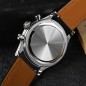 San Martin SN0101-G-JS-1 Quartz Chronograph 316L Stainless Steel Case Leather Strap 38mm 5ATM Men's Sports Watch