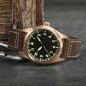 San Martin SN0030-Q V2 YN55A 22 Jewels Automatic Black Dial Bronze Case Leather Strap 39mm 20ATM Men's Pilot Watch