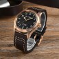 San Martin SN0034-Q-D YN55 22 Jewels Automatic Black Dial Cusn8 Bronze Case Leather Strap 37mm 10ATM Men's Pilot Watch