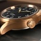 San Martin SN0034-Q-D YN55 22 Jewels Automatic Black Dial Cusn8 Bronze Case Leather Strap 37mm 10ATM Men's Pilot Watch