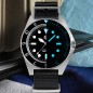 San Martin SN0123-G Automatic Black Dial 316L Stainless Steel Case Nylon Strap 40mm 20ATM Men's Diver Watch