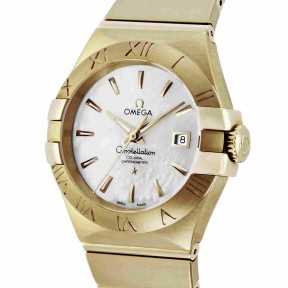 Omega Constellation Co-Axial Chronometer 31 MM Mother of Pearl Dial 18kt Yellow Gold Ladies Watch 123.50.31.20.05.002