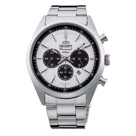 Orient Neo70's Neo-seventies WV0041TX Solar Chronograph White Dial Stainless Steel Men's Sport Watch