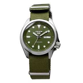 Seiko 5 Sports SRPE65K1 24 Jewels Automatic 40mm Green Dial Day and Date Display Nylon Strap Men's Watch