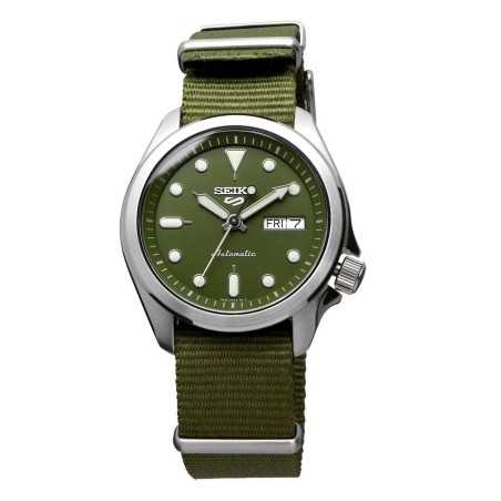 Seiko 5 Sports SRPE65K1 24 Jewels Automatic 40mm Green Dial Day and Date Display Nylon Strap Men's Watch