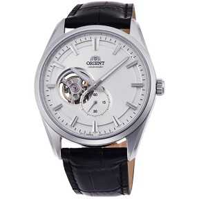 Orient Contemporary RN-AR0003S Automatic White Semi-skeleton Dial Stainless Steel Case Leather Strap Men's Dress Watch