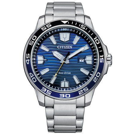 Citizen AW1525-81L Eco-Drive Blue Dial Date Display Stainless Steel Men's Watch