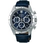 Seiko Spirit SBTR019 Blue Dial Chronograph Stainless Steel Case Blue Leather Strap Men's Quartz Watch