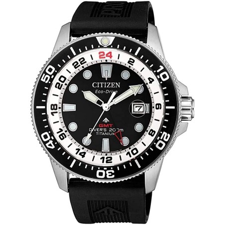 Citizen Promaster Marine BJ7110-11E Eco-Drive GMT Super Titanium Men's Diver Watch