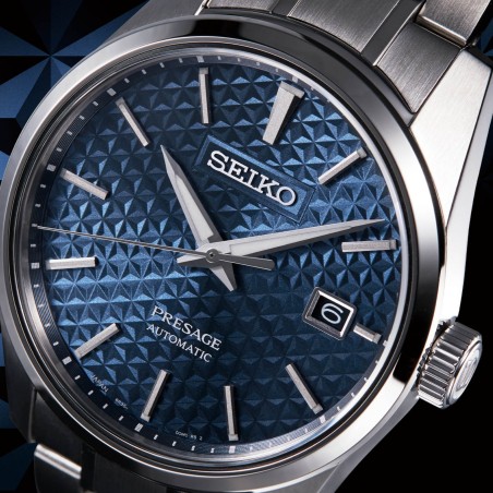 Seiko Presage SPB167J1 Sharp Edged Series 24 Jewels Automatic Blue Dial Stainless Steel Strap Men's Watch