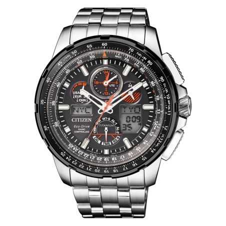 Citizen Promaster Sky JY8069-88E Eco-Drive Chronograph Perpetual Calendar World Time Titanium Men's Watch