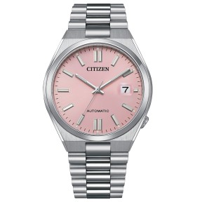 Citizen x Pantone NJ0158-89X Mechanical 21 Jewels Automatic Date Display Dreamy Pink Dial Stainless Steel Men's Watch