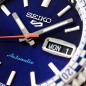 Seiko 5 Sports SRPK65 Automatic Sunburst Blue Dial Petrol Blue "CHECKER FLAG" SPECIAL EDITION Men's Watch