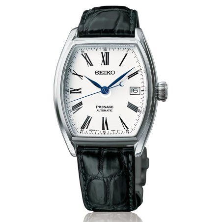 Seiko Presage Enamel Tonneau SARX051 SPB049J1 Automatic White Dial Date Display Men's Watch