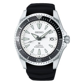 Seiko Prospex SPB191J1 "SHOGUN" 24 Jewels Automatic White Dial Titanium Case Black Silicone Strap 200M Diver's Watch