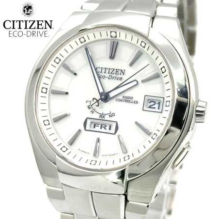Citizen Eco-Drive AS6000-59A Radio-Controlled Perpetual Calendar White/Silver Dial Date & Day Display Men's Watch